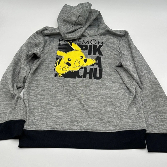 POKEMON PIKACHU Jumping Beans Youth Collectible Fleece Pullover Grey Size 12 - Picture 2 of 8